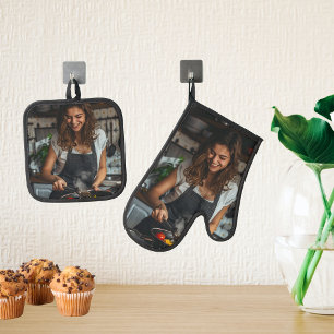 Photo Gift Family Mother's day Oven Mitt & Pot Holder Set