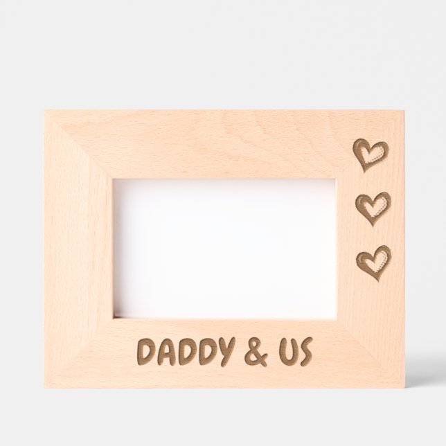 Photo Gift For Dad, Daddy & Us Picture Frame,  Etched Frames (Front)