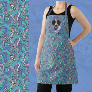Photo Gift for Dog Mum Grandma Pretty Aqua Purple  Apron