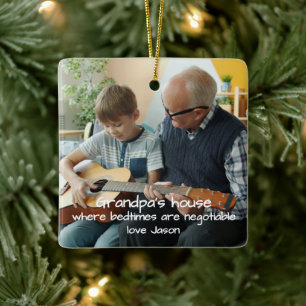 Photo Gift For Grandpa Bedtimes Are Negotiable Ceramic Ornament
