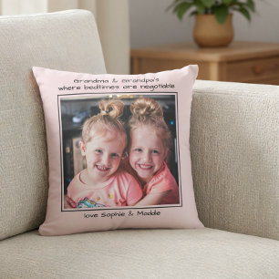 Photo Gift For Grandparent Bedtimes Are Negotiable Cushion