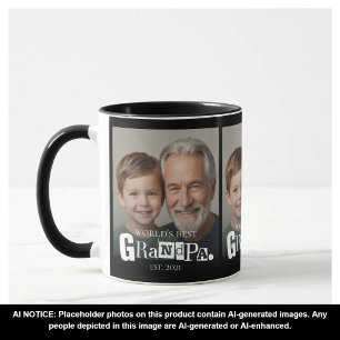 Photo Gift World's Best Grandpa Established Year Mug