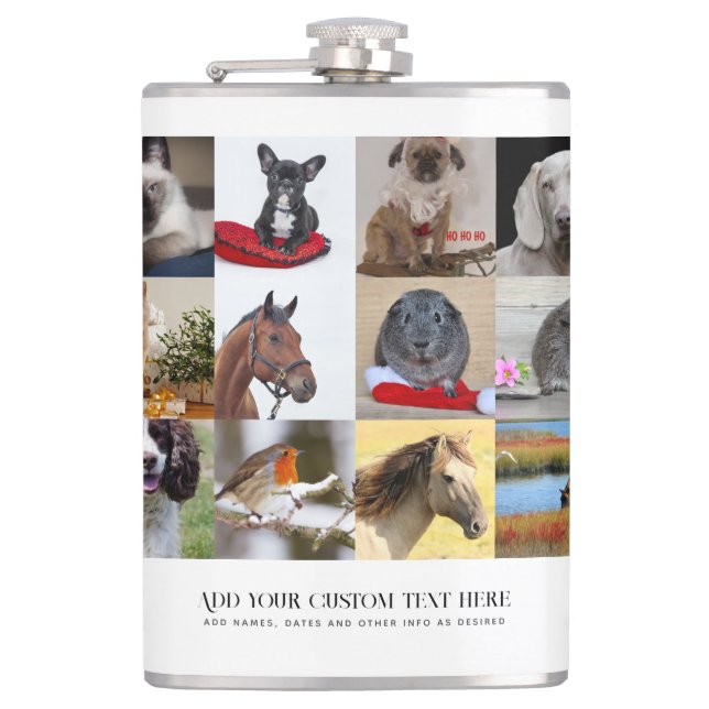 PHOTO GIFTS MOM DAD GRANDPA GRANDMA PETS FRIENDS   HIP FLASK (Front)