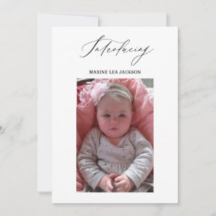 Photo Girl Birth Announcement Card