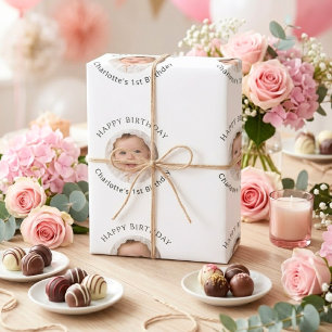 Photo Girl Birthday Wrapping Paper
