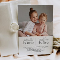 Photo Girls Joint Birthday Invitation - Script