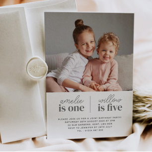 Photo Girls Joint Birthday Invitation - Script