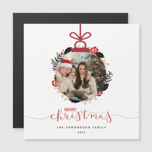 Photo Globe Merry Christmas Ornament Card