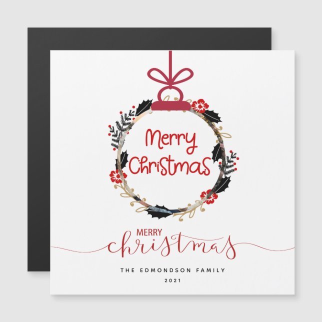 Photo Globe Merry Christmas Ornament Card (Front/Back)