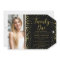 Photo Gold Black 21st Birthday Invitation