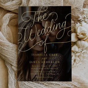 Photo Gold Calligraphy Script Wedding