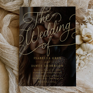 Photo Gold Calligraphy Script Wedding 