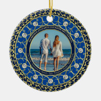 Photo Gold Commemorative Diamond Portrait Blue