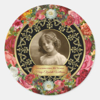 Photo Gold Gorgeous Roses Commemorative Black Onyx