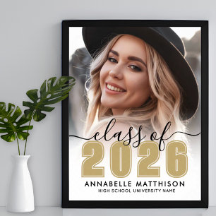 Photo Gold Graduation Party Sign