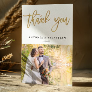 Photo Gold Letters Wedding Thank you