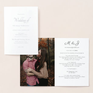 Photo & Gold or Silver Foil Wedding Card