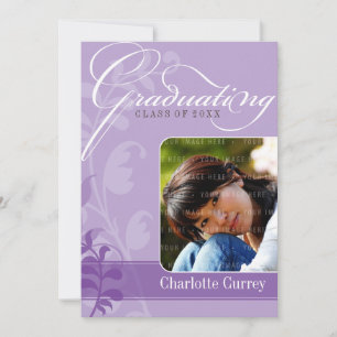 PHOTO GRAD ANNOUNCEMENT elegant purple