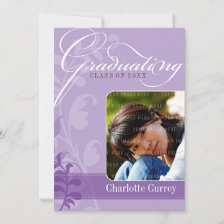 PHOTO GRAD ANNOUNCEMENT elegant purple
