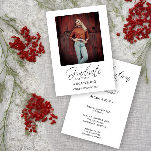 Photo Grad Whimsical Modern Calligraphy Graduation