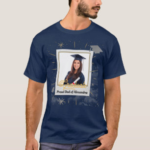Photo Graduate Graduating Proud Dad Personalise   T-Shirt