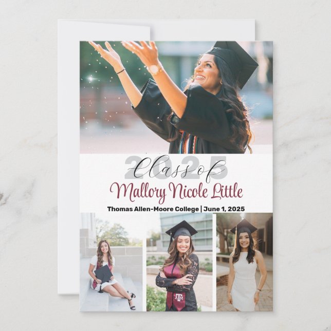 Photo Graduate Script Invitation (Front)