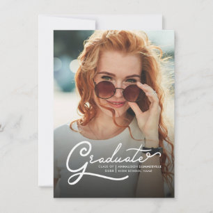 Photo Graduation 2025 Modern Script Grad Party Invitation