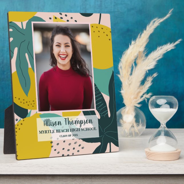 Photo Graduation Abstract Lemon Tabletop        Plaque (Side)