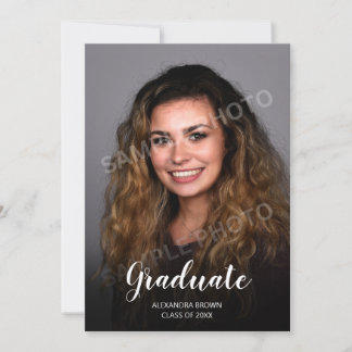 Photo Graduation Announcement Card Black