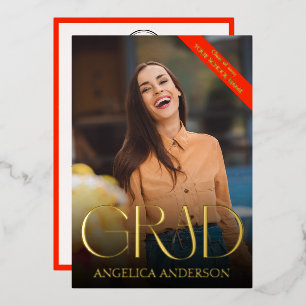Photo Graduation Announcement Foil Invitation