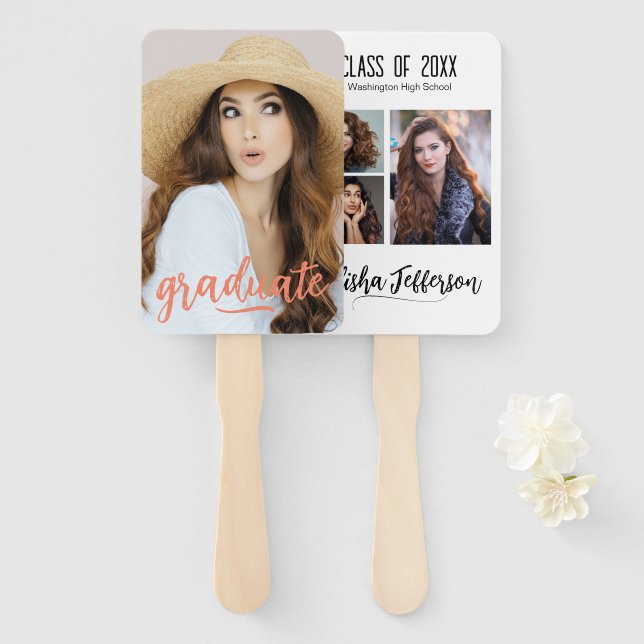 Photo Graduation Announcement Hand Fan (Front and Back)