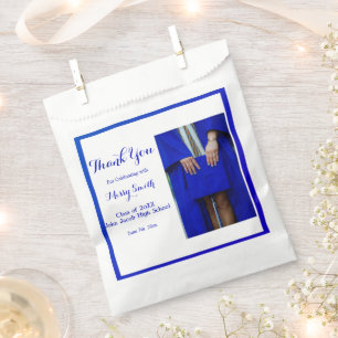 Photo Graduation, Class of 2024 Blue Thank You   Favour Bag