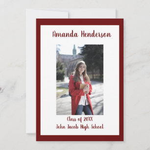 Photo Graduation, Class of 2024 Maroon Invitation