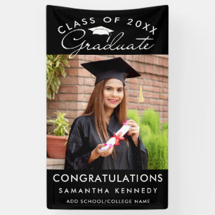 Photo Graduation Class Of 2026 Congrats Grad Black Banner