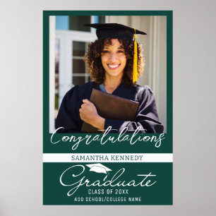 Photo Graduation Congrats Grad Class Of 20XX Green Poster