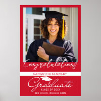 Photo Graduation Congrats Grad Class Of 20XX Red