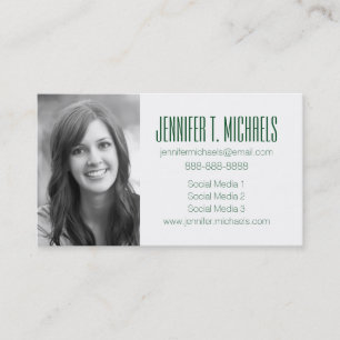 Photo Graduation Green Palm Leaves Calling Card