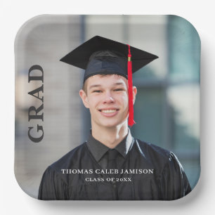 Photo Graduation Invitation Paper Plate