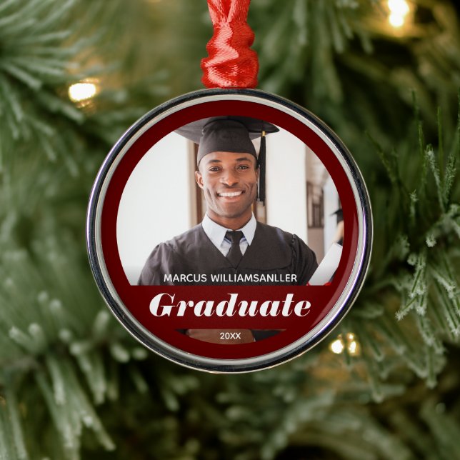 Photo Graduation Metal Ornament (Tree)