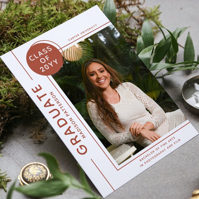 Photo Graduation Modern Script Terracotta (Creator Uploaded)