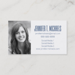 Photo Graduation Nautical Stripes And Dots Calling Card