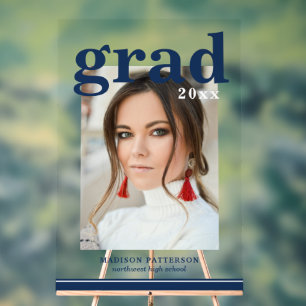 Photo Graduation Party Elegant Modern Script Acrylic Sign