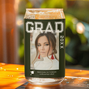 Photo Graduation Party Elegant Modern Script Can Glass