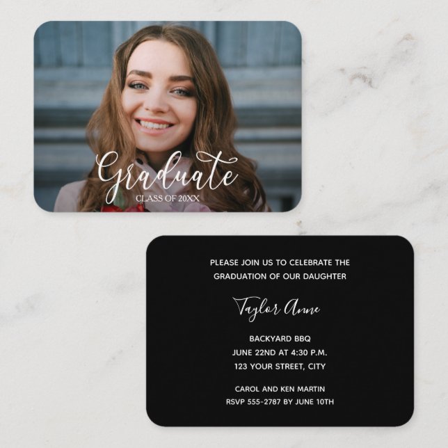 Photo Graduation Party Enclosure Card (Front/Back)