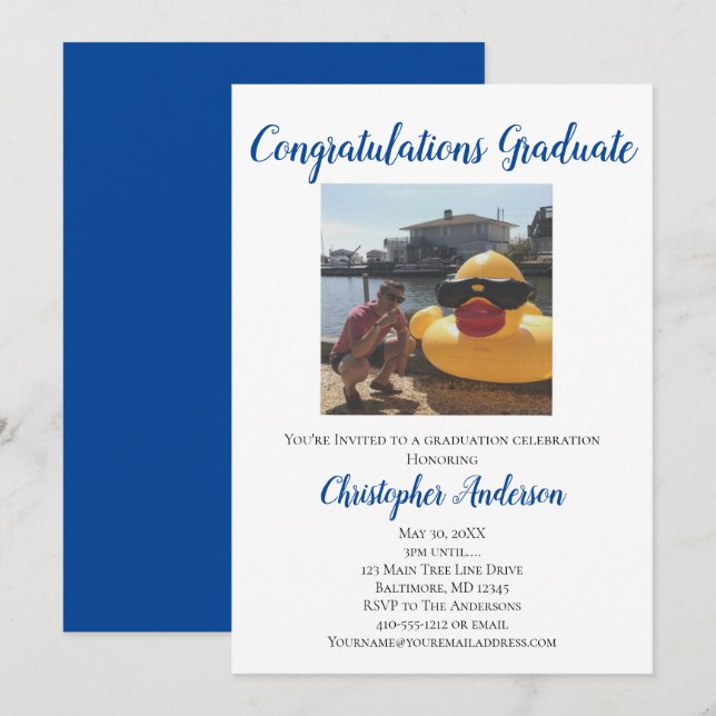 Photo graduation party invitation (Front/Back)