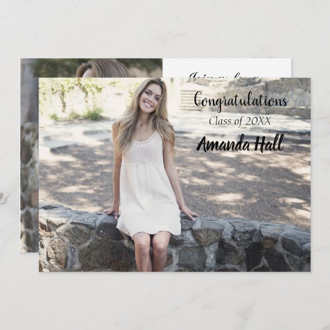 Photo Graduation Party Invitation (Front/Back)