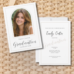 Photo Graduation Party Invitation   Elegant Script