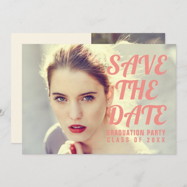 Photo Graduation Party Invitation. Save The Date. Invitation (Front/Back)