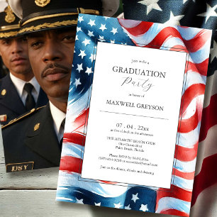 Photo Graduation Party Invitations American Flag