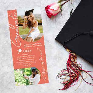 Photo Graduation Party Modern Elegant Script Invitation